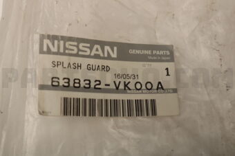 Nissan 63832VK00A SPLASH GUARD-FRONT FENDER,RH
