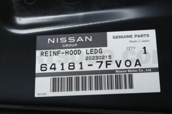 Nissan 641817FV0A REINF HOOD LEDG