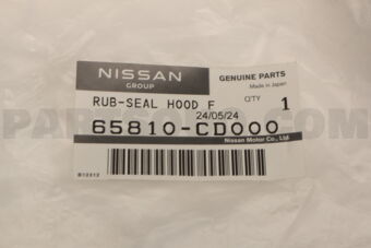 Nissan 65810CD000 RUB-SEAL HOOD F