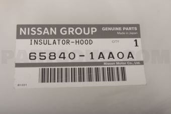 Nissan 658401AA0A INSULATOR-HOOD