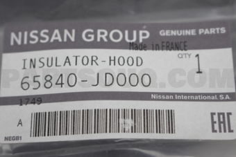 Nissan 65840JD000 INSULATOR-HOOD