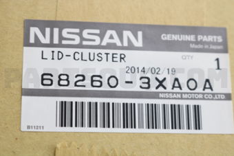 Nissan 682603XA0A LID-CLUSTER