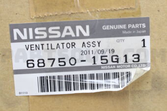 Nissan 6875015G13 VENTILATOR ASSY-CENTER