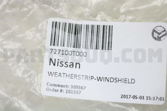 Nissan 727100T000 WEATHERSTRIP-WINDSHIELD