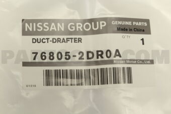 Nissan 768052DR0A DUCT-DRAFTER,OUTLET LH