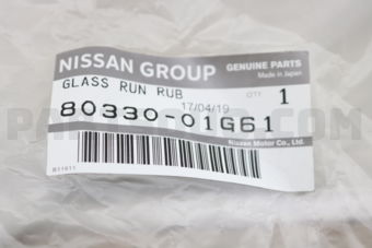 Nissan 8033001G61 GLASS RUN RUB