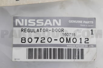 Nissan 807200M012 REGULATOR ASSY-DOOR WINDOW,RH