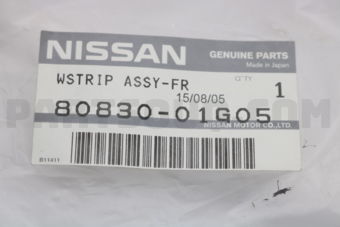 Nissan 8083001G05 WEATHERSTRIP-FRONT DOOR,RH