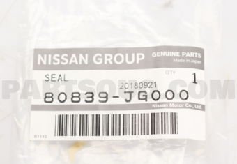 Nissan 80839JG000 SEAL-FRONT DOOR PARTING,LH