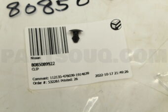 Nissan 8085089922 CLIP