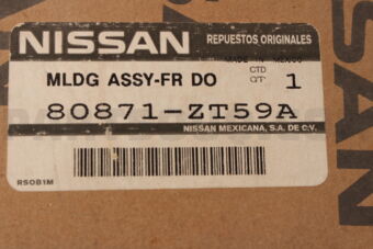 Nissan 80871ZT59A MOULDING-FRONT DOOR,LH