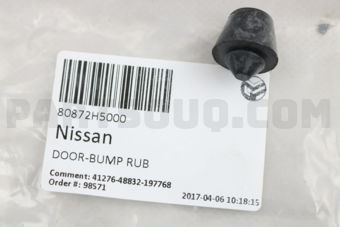 Nissan 80872H5000 BUMPER RUBBER-DOOR