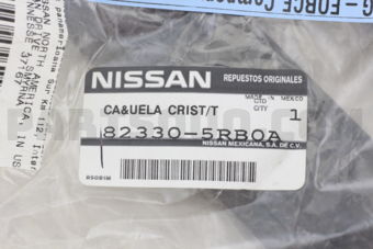 Nissan 823305RB0A GLASS RUN RUBBER REAR DOOR WINDOW,RH