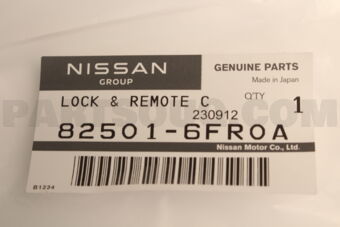 Nissan 825016FR0A LOCK & REMOTE C