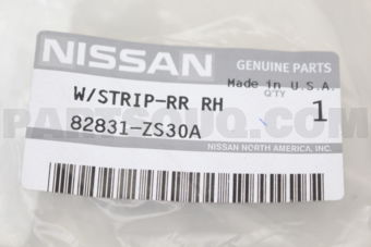 Nissan 82831ZS30A WEATHERSTRIP-REAR DOOR,LH