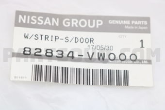 Nissan 82834VW000 WEATHERSTRIP-SLIDE DOOR,UPPER