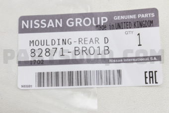 Nissan 82871BR01B MOULDING-REAR DOOR,LH