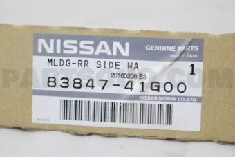 Nissan 8384741G00 MOULDING-SIDE WINDOW,LOWER LH