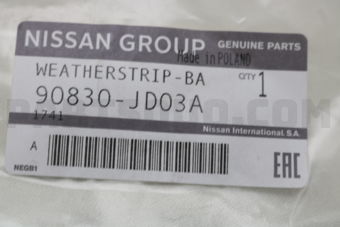 Nissan 90830JD03A WEATHERSTRIP-BA