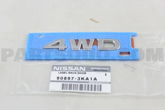 Nissan 908973KA1A LABEL BACK DOOR