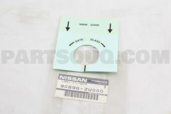 Nissan 908982U000 LABEL-BACK DOOR KEY CYLINDER