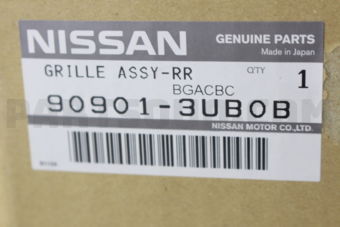 Nissan 909013UB0B FINISHER-BACK DOOR