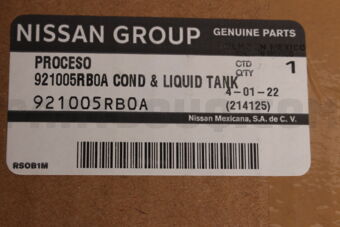Nissan 921005RB0A COND & LIQUID