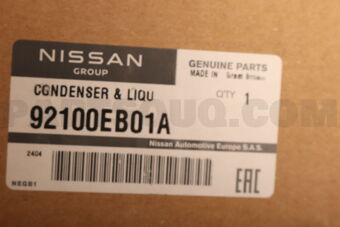 Nissan 92100EB01A CONDENSER & LIQUID TANK ASSY