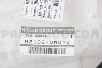Nissan 921820W010 SEAL-CONDENSOR