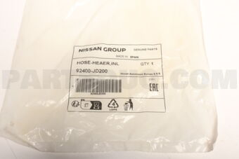 Nissan 92400JD200 HOSE-HEATER,INLET