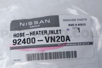 Nissan 92400VN20A HOSE-HEATER,INLET