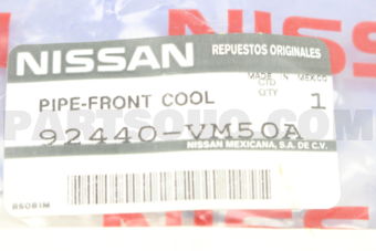 Nissan 92440VM50A PIPE ASSY-FRONT COOLER,HIGH