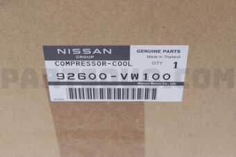 Nissan 92600VW100 COMPRESSOR ASSY-COOLER
