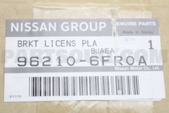 Nissan 962106FR0A BRACKET-LICENCE PLATE