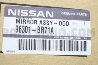 Nissan 96301BR71A MIRROR ASSY-DOOR,RH