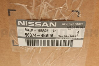 Nissan 963744BA0A COVER MIRROR BODY,LH