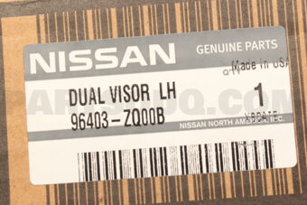 Nissan 96403ZQ00B SUNVISOR ASSY-LH