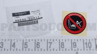 Nissan 9859289911 LABEL-AIR BAG
