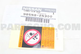 Nissan 985N82N300 LABEL-CAUTION,AIR BAG
