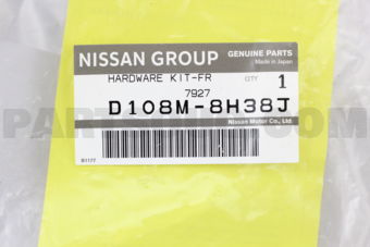 Nissan D108M8H38J HARDWARE KIT-FR