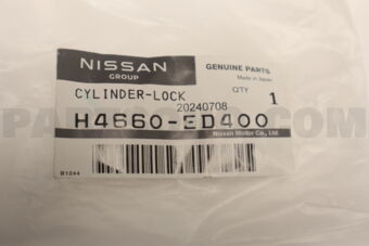 Nissan H4660ED400 CYLINDER-LOCK