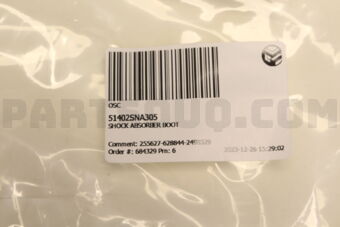 OSC 51402SNA305 SHOCK ABSORBER BOOT