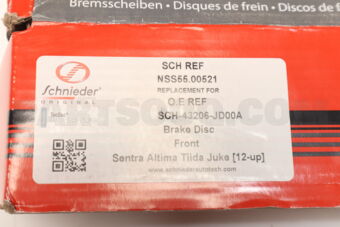 SCHNIEDER NSS5500521 BRAKE DISC FR SENTRA ALTIMA TIIDA JUKE [12-UP]