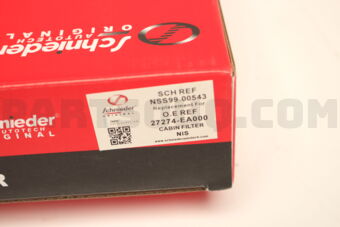 SCHNIEDER NSS9900543 AC FILTER POLLEN ALTIMA (L33) 2.5, PATHFINDER, NAVARA [12-UP]
