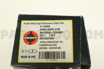 SUMIMOTO A733WK BRAKE PAD-CER CAMRY 10 FR