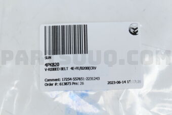 SUN 4PK820 V-RIBBED BELT 4E-FE/B20B(CRV)