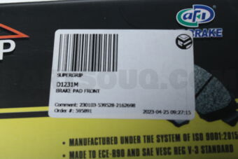 SUPERGRIP D1231M BRAKE PAD FRONT