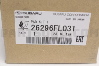 Subaru 26296FL031 PAD KIT F