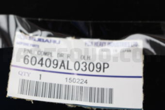 Subaru 60409AL0309P PNL COMPL DR R OLH