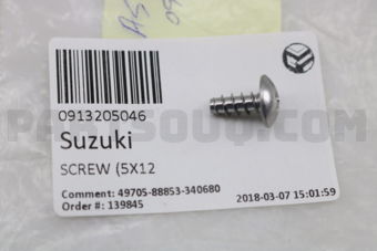 Suzuki 0913205046 SCREW (5X12)